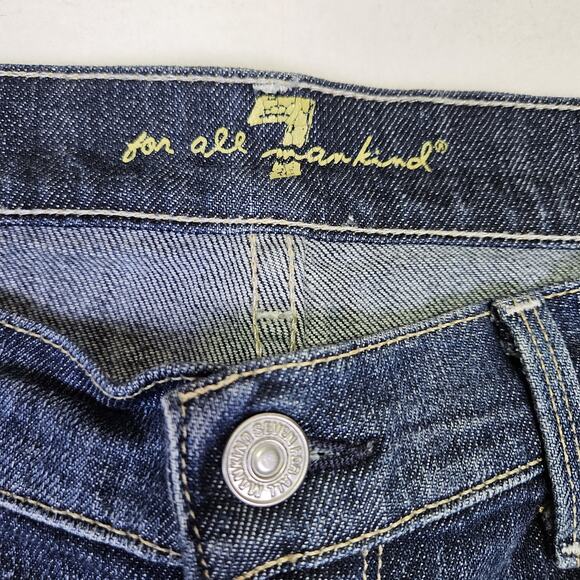 7 For All Mankind Y2K Vintage Womens 32 Jeans Low Rise Straight Leg Blue Denim - Picture 9 of 16